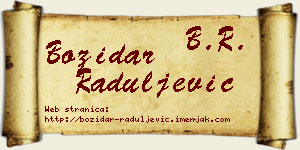 Božidar Raduljević vizit kartica